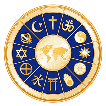 World Map, World Religions Mandala
